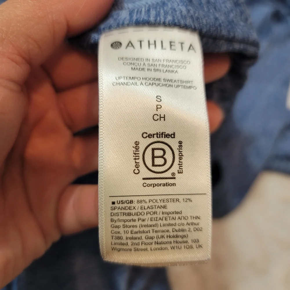 Athleta Uptempo Hoodie Sweatshirt Women's Size Sp Chrome Blue - Picture 12 of 13